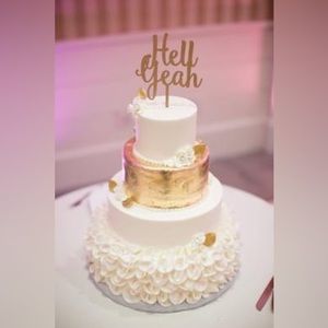 Gold glitter cake topper